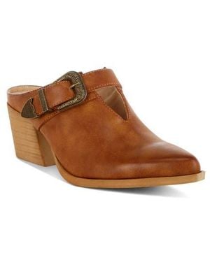 Rag & Co Holler Carved Buckle Mule - Brown