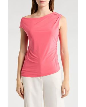 Leith Asymmetric One-Shoulder Top - Red