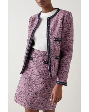 LK Bennett Charlie Trim Tweed Jacket - Purple