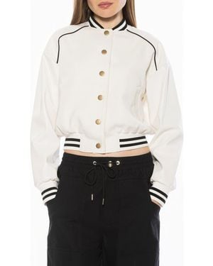 Alexia Admor Ciela Varsity Bomber Jacket - White