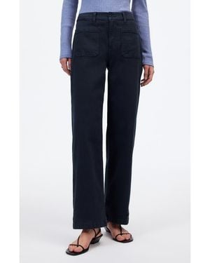 Madewell The Emmett Patch Pocket Wide Leg Pants - Blue