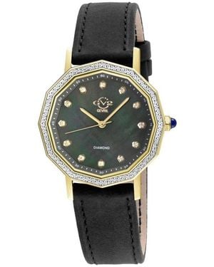 Gv2 Spello Ii Diamond Dial Leather Strap Watch, 36Mm - Gray