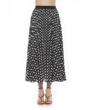 Alexia Admor Kesia Midi Chiffon Pleated Skirt - Black