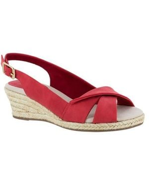 Easy Street Maureen Wedge Sandal - Red