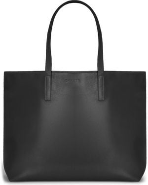 CHAMPS Onyx Leather Open Tote - Black