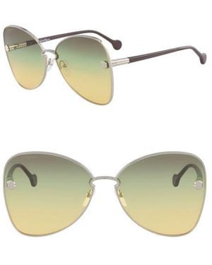 Ferragamo Salvatore Fiore 64Mm Oversize Gradient Butterfly Sunglasses - Green