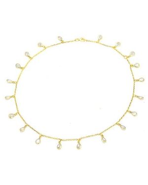 Savvy Cie Jewels 18K Vermeil Cz Riviera Droplet Necklace - White