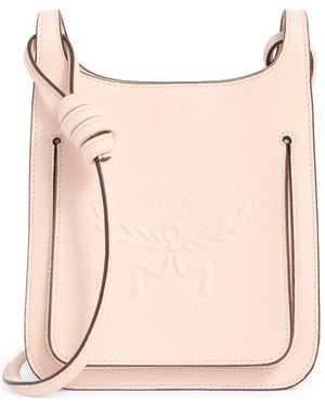 MCM Mini Lauretos Leather Hobo Bag - Pink