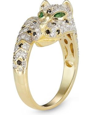 FZN Pavé Cubic Zirconia Panther Bypass Ring - Metallic