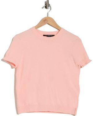 French Connection Crewneck Short Sleeve Sweater - Pink