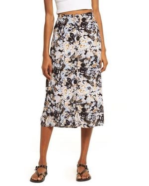 Treasure & Bond Print Button Front Skirt - Multicolor