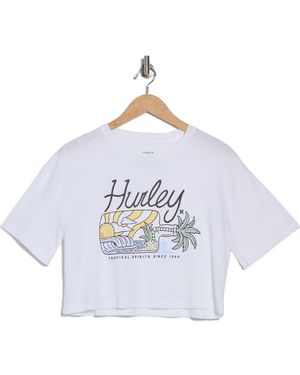 Hurley Tropical Spirits Boxy Graphic T-Shirt - Blue