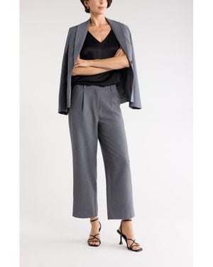 Nordstrom Rack Pleated Wide Leg Ankle Pants - Blue