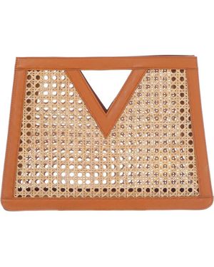 Adornia Rattan Cane Clutch - Brown
