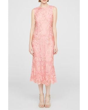 JS Collections Meli Soutache Cocktail Midi Dress - Pink