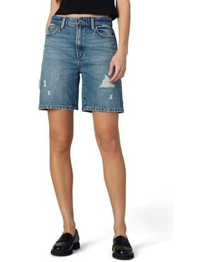 Joe's Jeans The Joey Distressed Long Denim Shorts - Blue