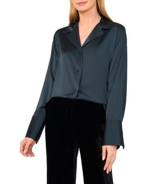 Ted Baker Stretch Satin Button-Up Shirt - Blue
