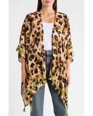 Vince Camuto Leopard Print Crinkle Topper - Black