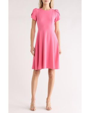 green emerald velvet dress Calvin Klein Women's Tulip Short Sleeve Scuba Crepe Mini Dress, Indigo  Multi, 2 at Amazon Women's Clothing store