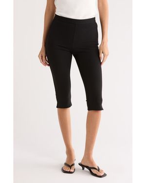 Leith Stretch Crepe Capri Pants - Black
