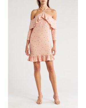 Go Couture Off The Shoulder Halter Strap Minidress - Multicolor