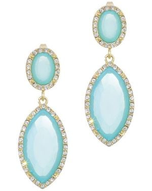 Adornia Crystal Halo Drop Earrings - Blue