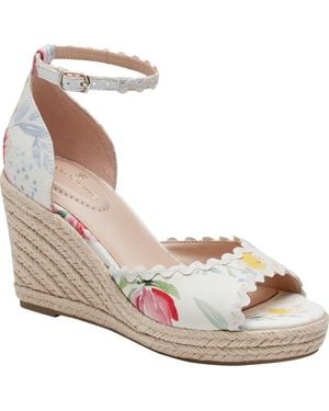 Bandolino Floral Espadrille Wedge Sandal - Metallic