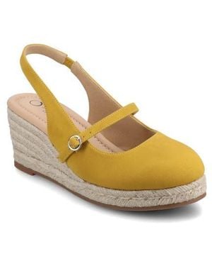 Journee Collection Asmyna Wedge Espadrille Pump - Yellow