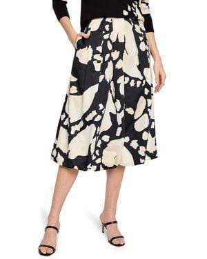 NIC+ZOE Evening Petal Bubble Hem Cotton Midi Skirt - Black