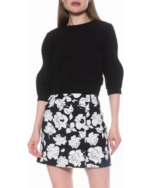 Alexia Admor Bebe Three-Quarter Sleeve Sweatshirt - Black