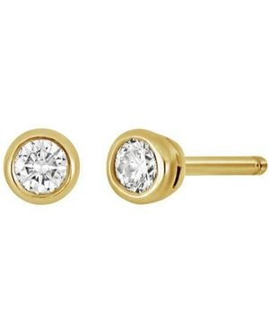 Bony Levy 14K Bezel Diamond Stud Earrings - Metallic