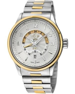 Gv2 Gevril Giromondo Two-Tone Multifunction Bracelet Watch, 40Mm - Gray