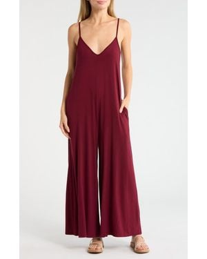 WEST K V-Neck Strappy Jumpsuit - Red