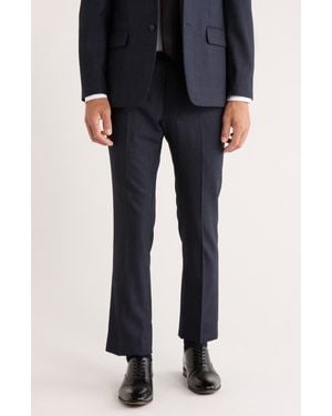 Tommy Hilfiger Plaid Wool Dress Pants - Blue