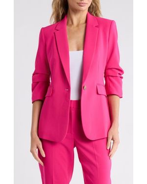 DKNY Ruched Sleeve Blazer - Pink