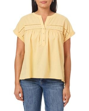 C&C California Helen Voile Popover Top - Blue