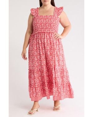 Max Studio Sleeveless Midi Sundress - Red