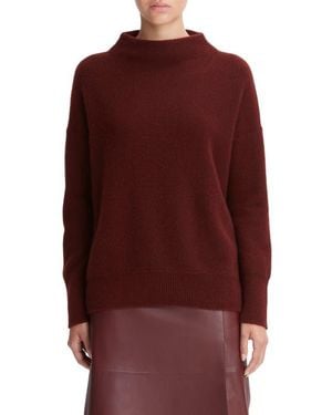 Vince Boiled Cashmere Funnel Neck Pullover - Red