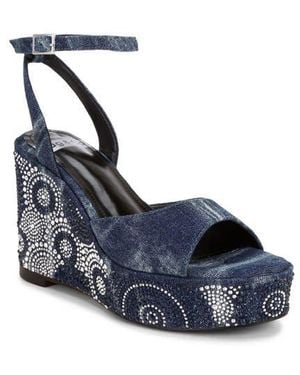 Rag & Co Mandala Wedge Sandal - Blue