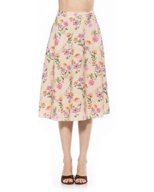Alexia Admor Mabel Floral Midi Skirt - Natural