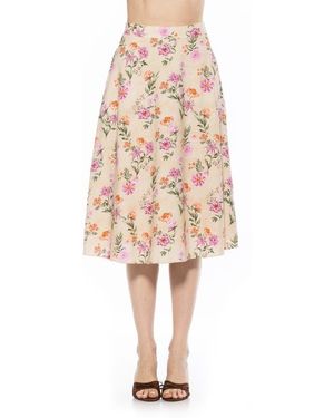 Alexia Admor Mabel Floral Midi Skirt - Natural