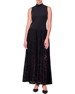 MELLODAY Lace Skirt Maxi Dress - Black