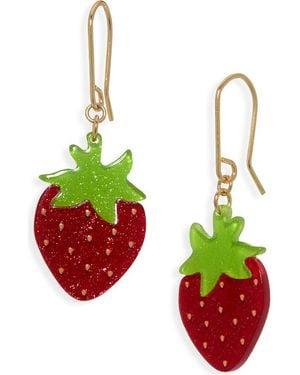 Leith Strawberry Drop Earrings - Green