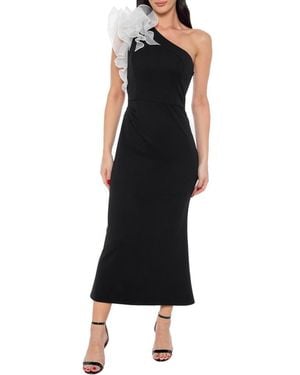 Marina Ruffle One-Shoulder Cocktail Dress - Black
