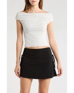 Elodie Bruno Draped Off The Shoulder Top - White