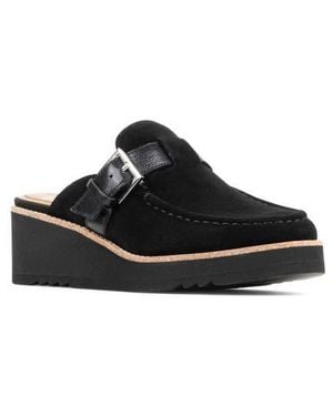 Donald J Pliner Elvesa Leather Platform Wedge Mule - Black