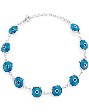 Sphera Milano Sterling Silver Evil Eye Bracelet - Blue