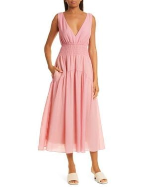 Vince V-Neck Sleeveless Dress - Pink
