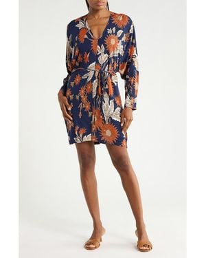 Diane von Furstenberg Julie Long Sleeve Drawstring Dress - Blue