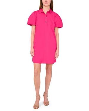 Halogen® Puff Sleeve A-Line Shirtdress - Pink